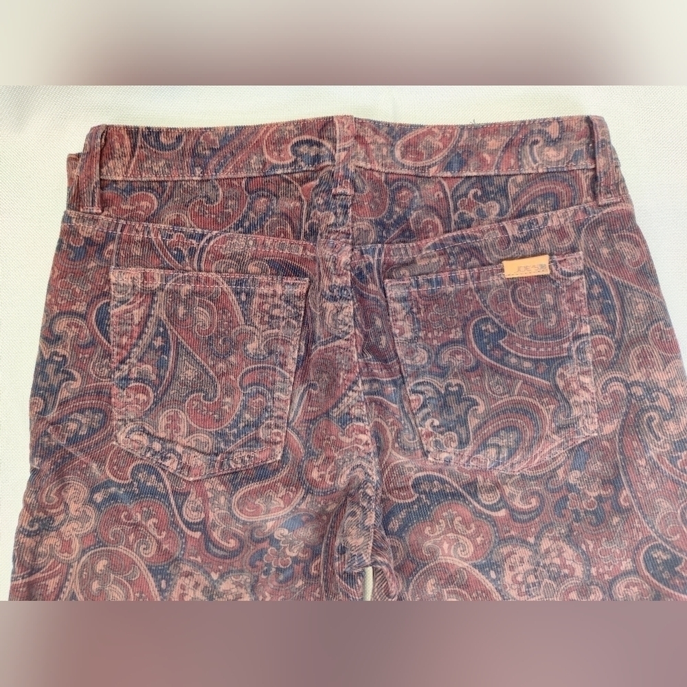Joe's Jeans Corduroy Pants Brown Paisley Waist 28" Women Sz 26 Earth Tones